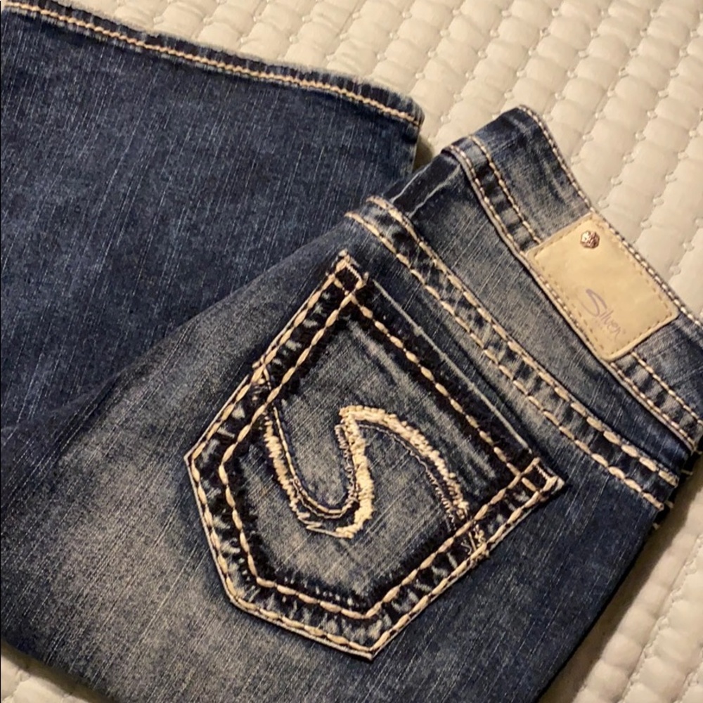 Silver Suki Fluid Denim Bootcut Jeans Sz 28W/33L